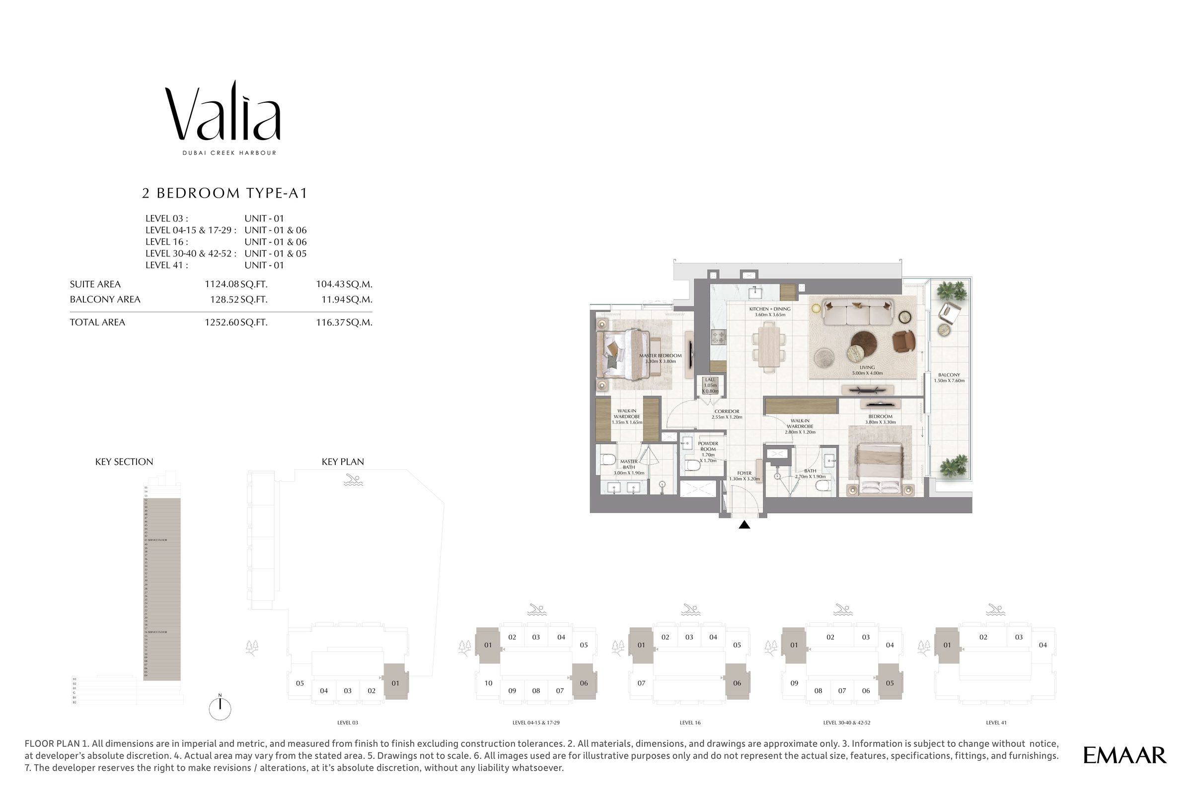 2 bedroom floor plan — Type A1