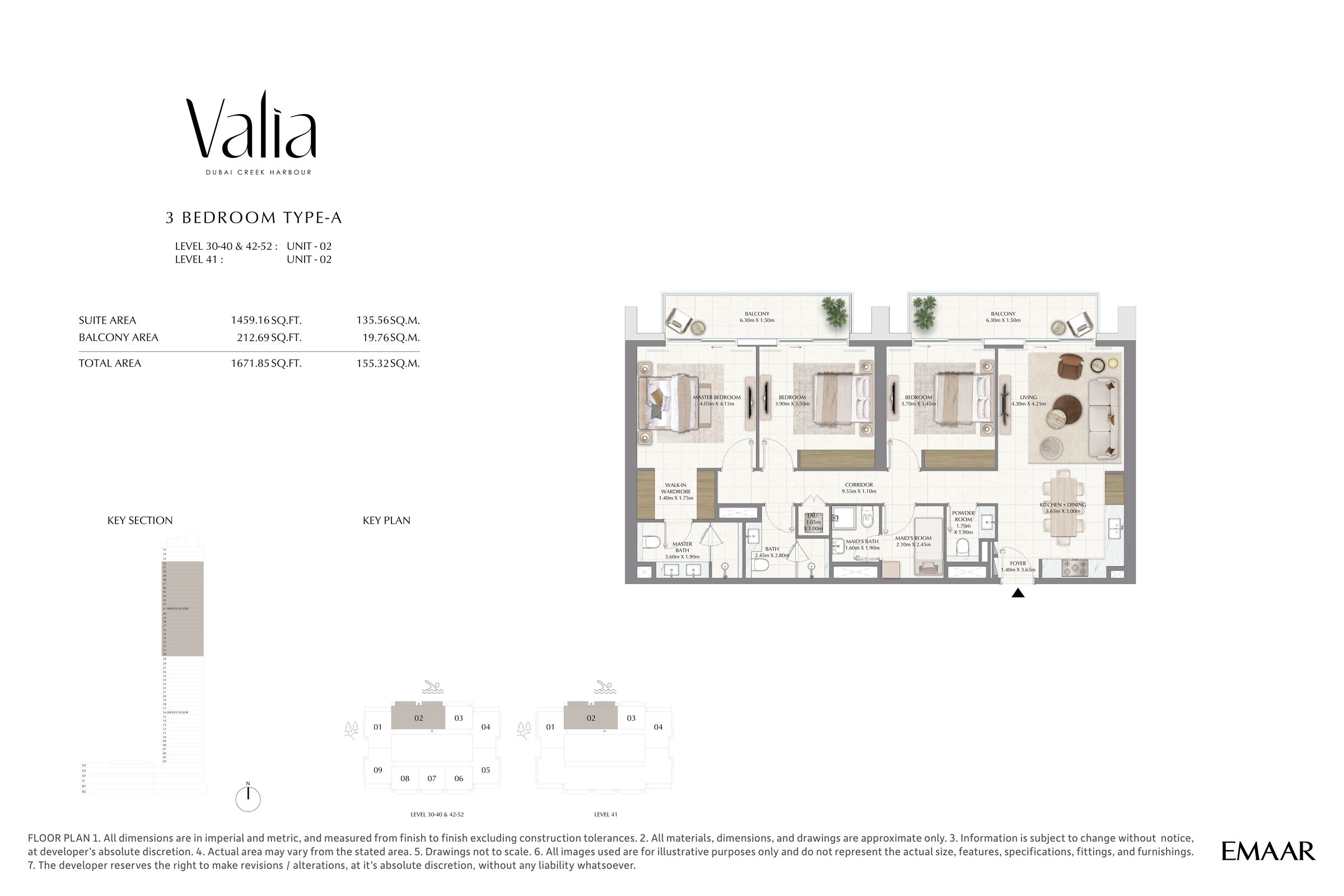 3 bedroom floor plan — Type A