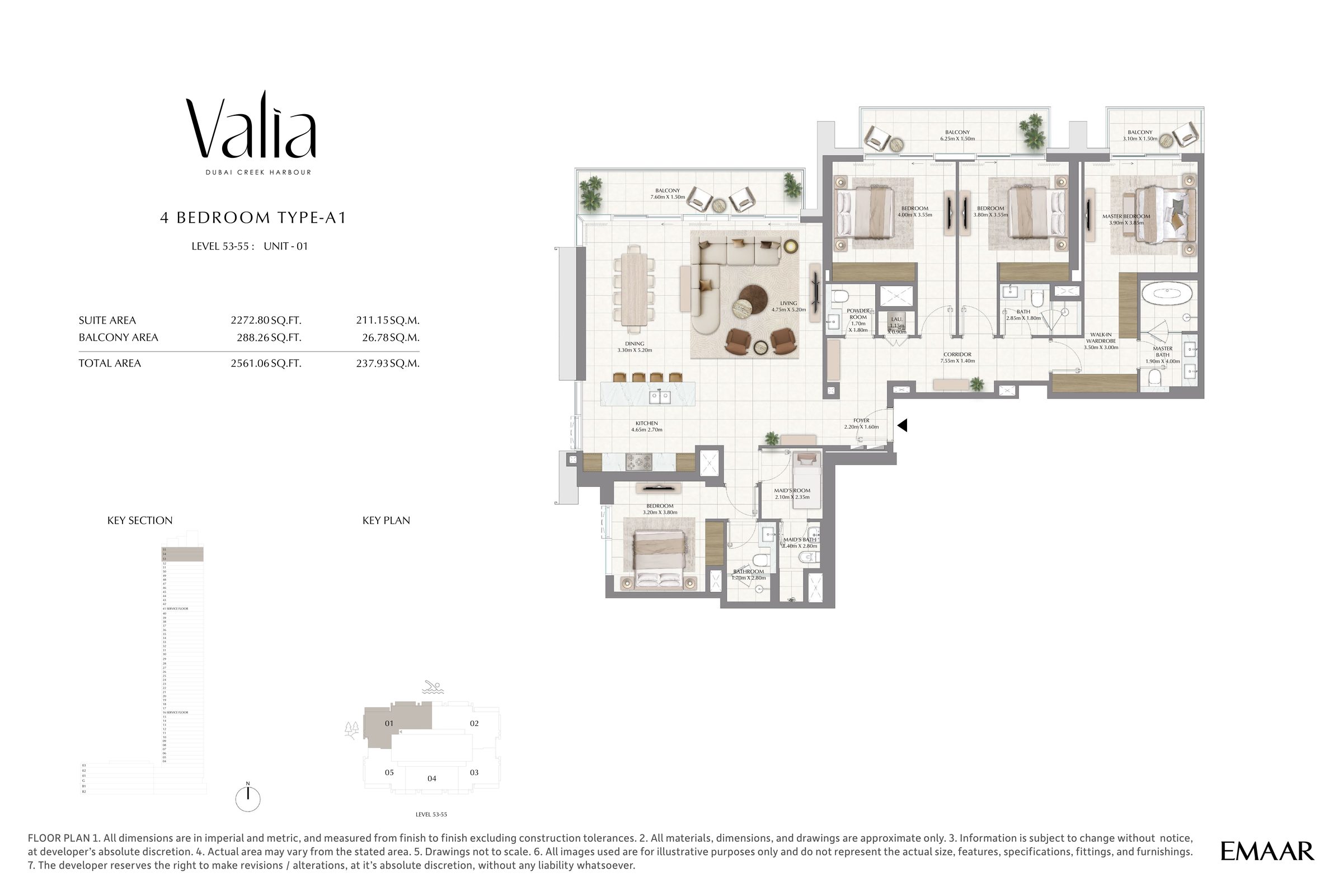 4 bedroom floor plan — Type A1